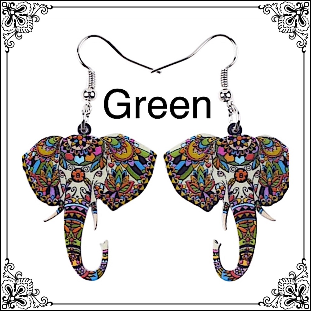 Elephant Acrylic Earrings